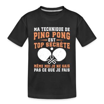 ma technique de ping-pong - T-shirt bio Premium Enfant - noir - Devant
