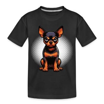 Pinscher miniature Pinscher Pinscher Pinscher Propriétaire Minpin - T-shirt bio Premium Enfant - noir - Devant