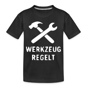 Werkzeug Regelt Hammer Schraubenschlüssel - Kinder Premium Bio T-Shirt - Schwarz - Vorne