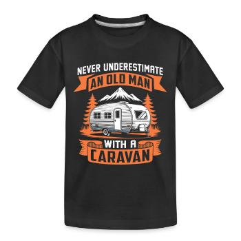 Ne sous-estimez jamais un vieil homme avec une caravane - T-shirt bio Premium Enfant - noir - Devant