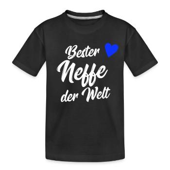 Neffe Geschenk | Bester Neffe der Welt - Kinder Premium Bio T-Shirt - Schwarz - Vorne