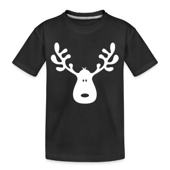 Moose bois de renne cerf noël Rudolf - T-shirt bio Premium Enfant - noir - Devant