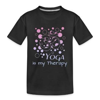 Om Yoga - Kinder Premium Bio T-Shirt - Schwarz - Vorne