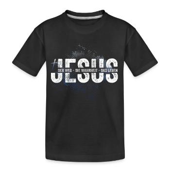JESUS CHRISTUS Christlich Geschenkidee Christ - Kinder Premium Bio T-Shirt - Schwarz - Vorne