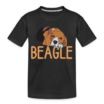 Beagle chien doux Beagle kawaii - T-shirt bio Premium Enfant - noir - Devant