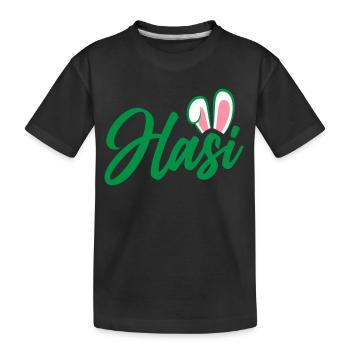 Hasi - süße Häschenohren | Farben änderbar - Kinder Premium Bio T-Shirt - Schwarz - Vorne