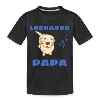 Labrador Papa Dogs Father's Day Gift Labrador - Kids' Premium Organic T-Shirt - black - Front