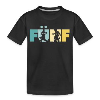 5. Geburtstag Junge 5 Jahre Kinder Ninja - Kinder Premium Bio T-Shirt - Schwarz - Vorne