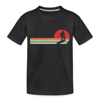 Retro Surf Surfen Surfer - Kids' Premium Organic T-Shirt - black - Front