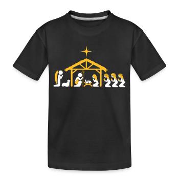 Krippe - Kinder Premium Bio T-Shirt - Schwarz - Vorne
