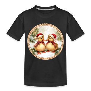 Caneton de Noël - T-shirt bio Premium Enfant - noir - Devant