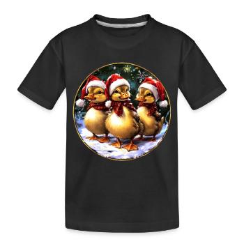 Caneton Père Noël - T-shirt bio Premium Enfant - noir - Devant
