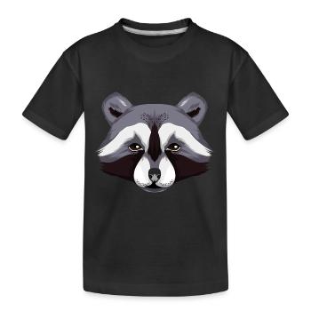 racoon - Kids' Premium Organic T-Shirt - black - Front