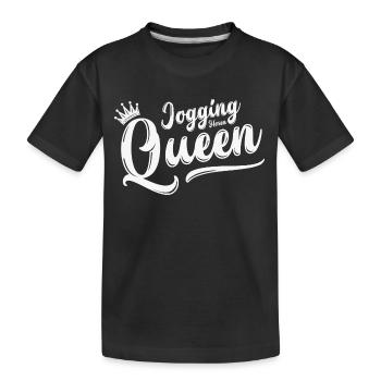Jogging Queen Jogginghosen Königin Hosen Joggen - Kinder Premium Bio T-Shirt - Schwarz - Vorne
