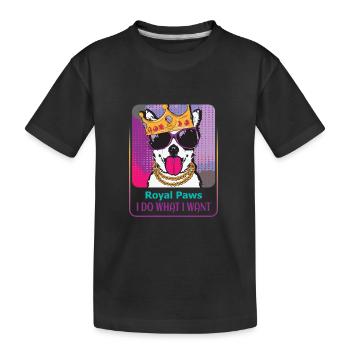 Stubborn Dog King - Kids' Premium Organic T-Shirt - black - Front
