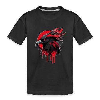 Fantasy bird red-black - Kids' Premium Organic T-Shirt - black - Front