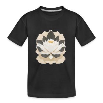 Lotusblume - Kinder Premium Bio T-Shirt - Schwarz - Vorne
