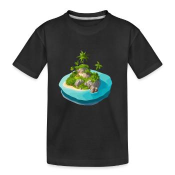Island vectorized - Kids' Premium Organic T-Shirt - black - Front
