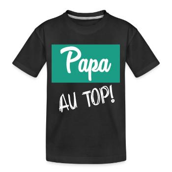PAPA - Kinder Premium Bio T-Shirt - Schwarz - Vorne