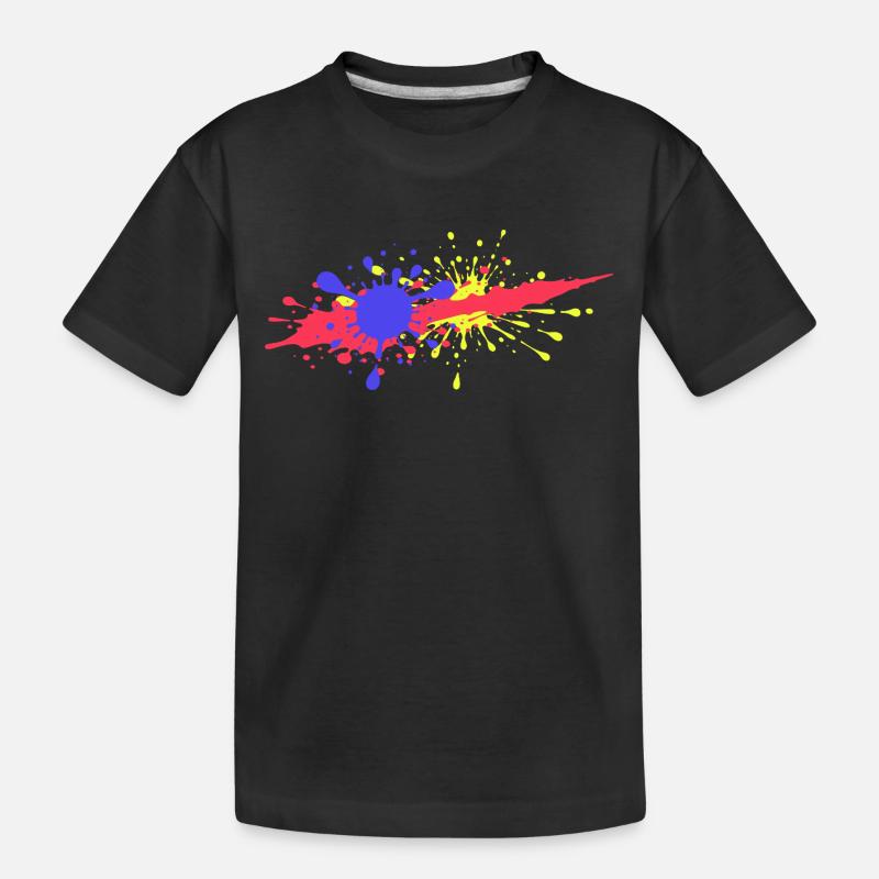 Bunte Farbkleckse Geburtstagsgeschenk witzig - Kinder Premium Bio T-Shirt - Schwarz