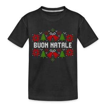 Buon Natale Joyeux Noël Italie - T-shirt bio Premium Enfant - noir - Devant