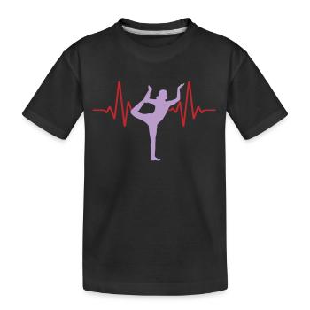 Heartbeat Yoga ECG Pulse | Couleurs changeantes - T-shirt bio Premium Enfant - noir - Devant