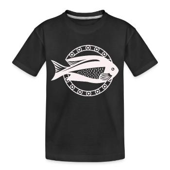 Fisch Aquarium Meerestier Klima Umweltschutz - Kinder Premium Bio T-Shirt - Schwarz - Vorne