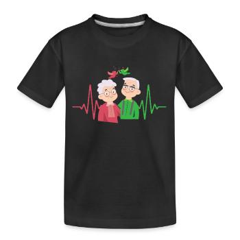Senioren Herzschlag Pflege EKG Puls - Kinder Premium Bio T-Shirt - Schwarz - Vorne