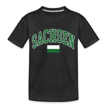 Drapeau de Saxe - T-shirt bio Premium Enfant - noir - Devant