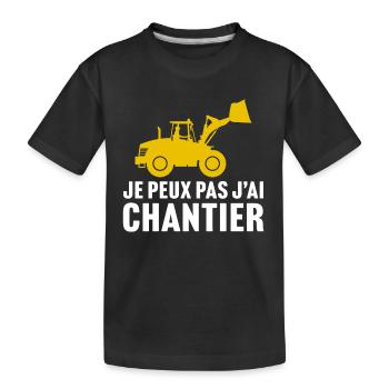 je peux pas j'ai chantier t-shirt chargeuse - T-shirt bio Premium Enfant - noir - Devant