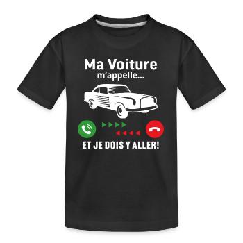 Ma voiture m'appelle voiture classique - T-shirt bio Premium Enfant - noir - Devant