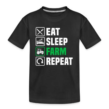 T-Shirt Landwirtschaft Geschenk Landwirt - Kinder Premium Bio T-Shirt - Schwarz - Vorne