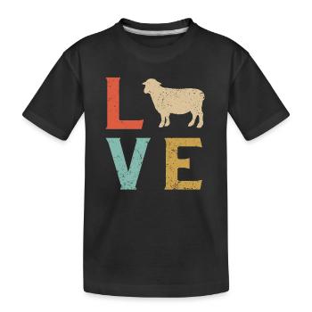 Ich mag Schafe T-Shirt Schafe - Kinder Premium Bio T-Shirt - Schwarz - Vorne