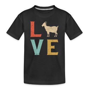 j'aime les chèvres t-shirt chèvre - T-shirt bio Premium Enfant - noir - Devant