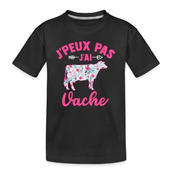 J'peux pas j'ai vache - T-shirt bio Premium Enfant - noir - Devant
