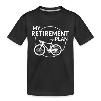 Meine Altersvorsorge Radfahren T-Shirt Radfahrer - Kinder Premium Bio T-Shirt - Schwarz - Vorne