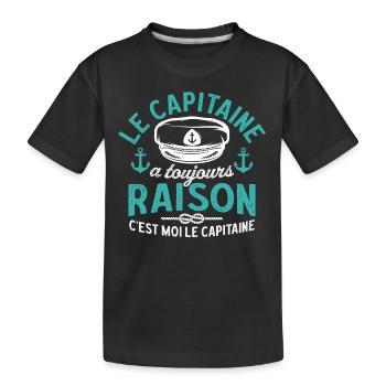 C'est moi le capitaine t-shirt capitaine - T-shirt bio Premium Enfant - noir - Devant