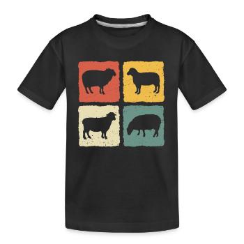 Retro Schaf Schaf Schaf - Kinder Premium Bio T-Shirt - Schwarz - Vorne
