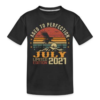 Vintage July 2021 Anniversary July 2021 - Kids' Premium Organic T-Shirt - black - Front