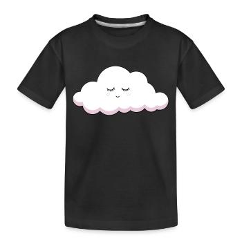 Schlaf Wolke mit Wimpern - Kinder Premium Bio T-Shirt - Schwarz - Vorne