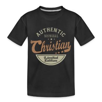 Christliches Geschenk personalisierter Name christlich - Kinder Premium Bio T-Shirt - Schwarz - Vorne