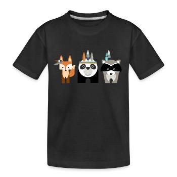 Indianer - Kinder Premium Bio T-Shirt - Schwarz - Vorne
