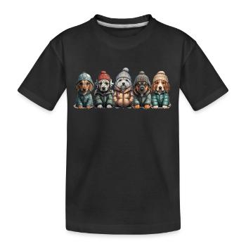 Chiens chiot Automne Hiver Tenue - T-shirt bio Premium Enfant - noir - Devant