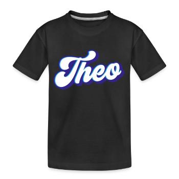 Theo | Farben änderbar - Kinder Premium Bio T-Shirt - Schwarz - Vorne