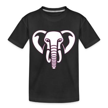 Elephant Majesty: Elefantenkopf-Print, pink - Kinder Premium Bio T-Shirt - Schwarz - Vorne