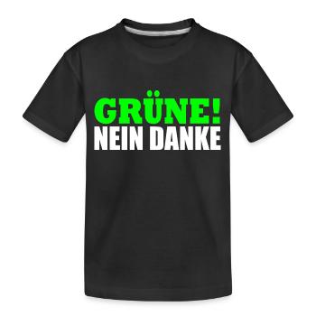 Grüne Nein Danke - Kinder Premium Bio T-Shirt - Schwarz - Vorne