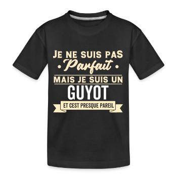 Cadeau humour Guyot nom de famille - T-shirt bio Premium Enfant - noir - Devant