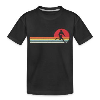 Retro Rugby Player - Kids' Premium Organic T-Shirt - black - Front