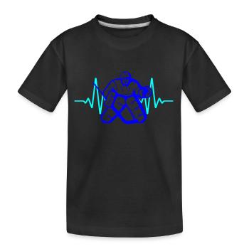 Herzschlag Torwart Eishockey | Farben änderbar - Kinder Premium Bio T-Shirt - Schwarz - Vorne