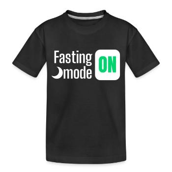 Fasting mode ON text design - Kids' Premium Organic T-Shirt - black - Front